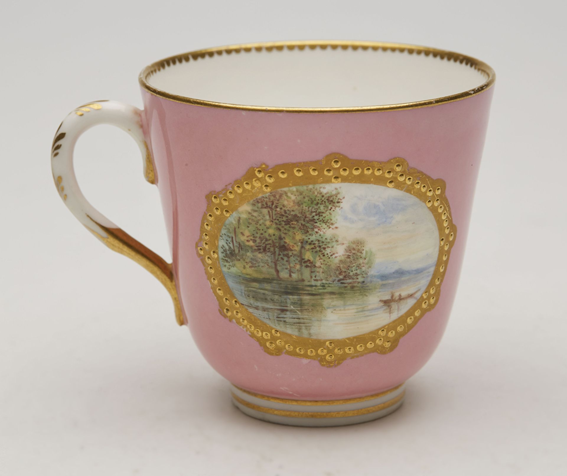 ANTIQUE PORCELAIN IMPRESSIONIST PAINTED CABINET CUP 19TH C.