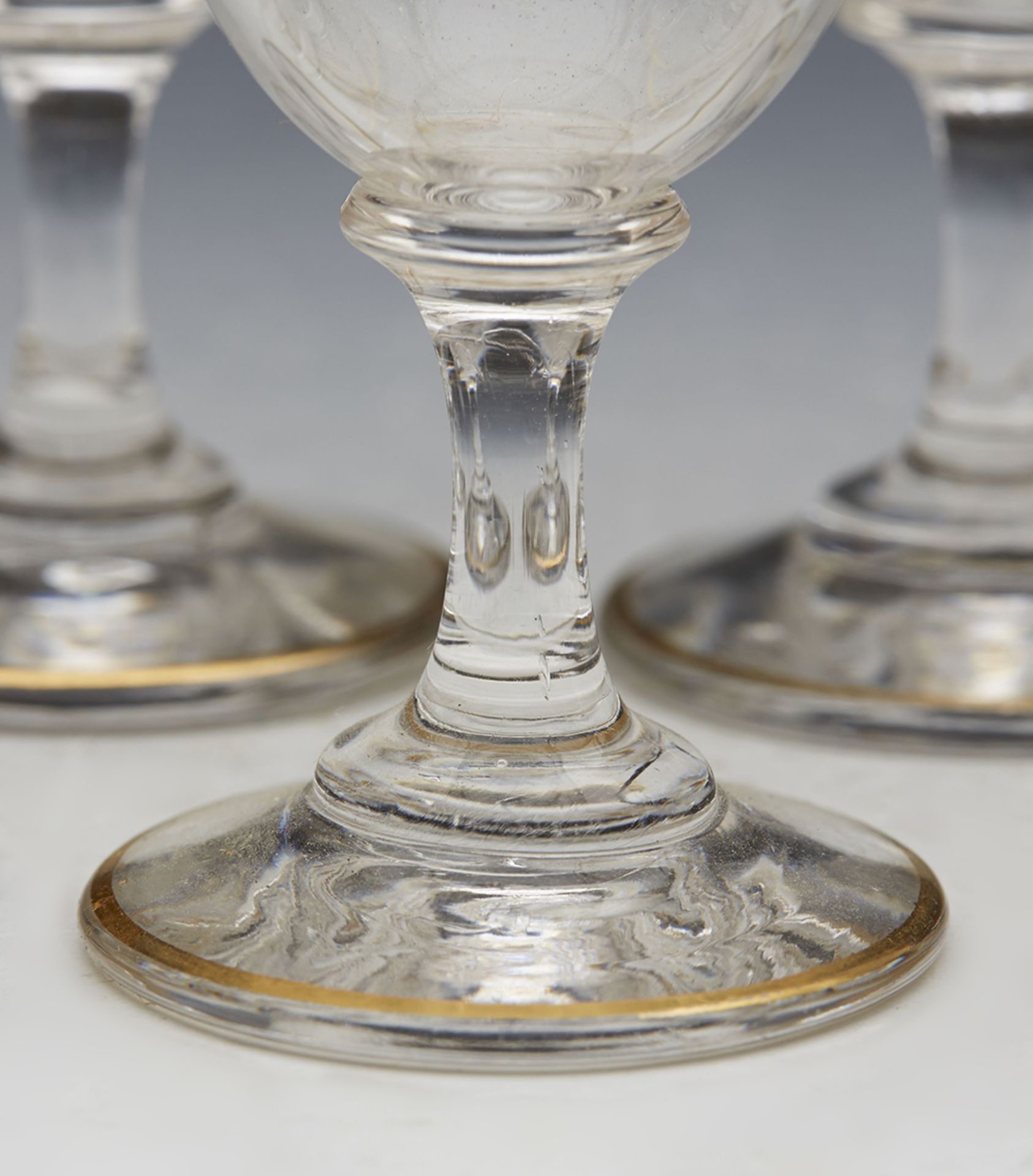 ANTIQUE ENGRAVED & GILDED LIQUEUR SET WITH GLASSES 19TH C. - Image 7 of 11