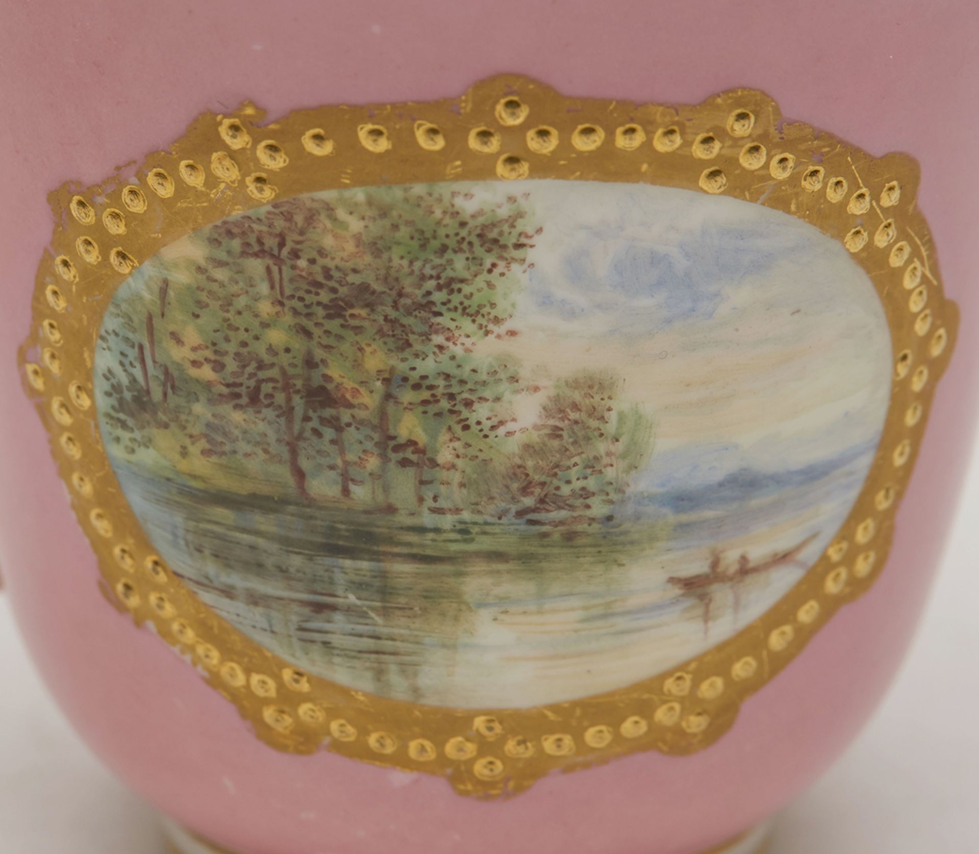 ANTIQUE PORCELAIN IMPRESSIONIST PAINTED CABINET CUP 19TH C. - Image 2 of 7