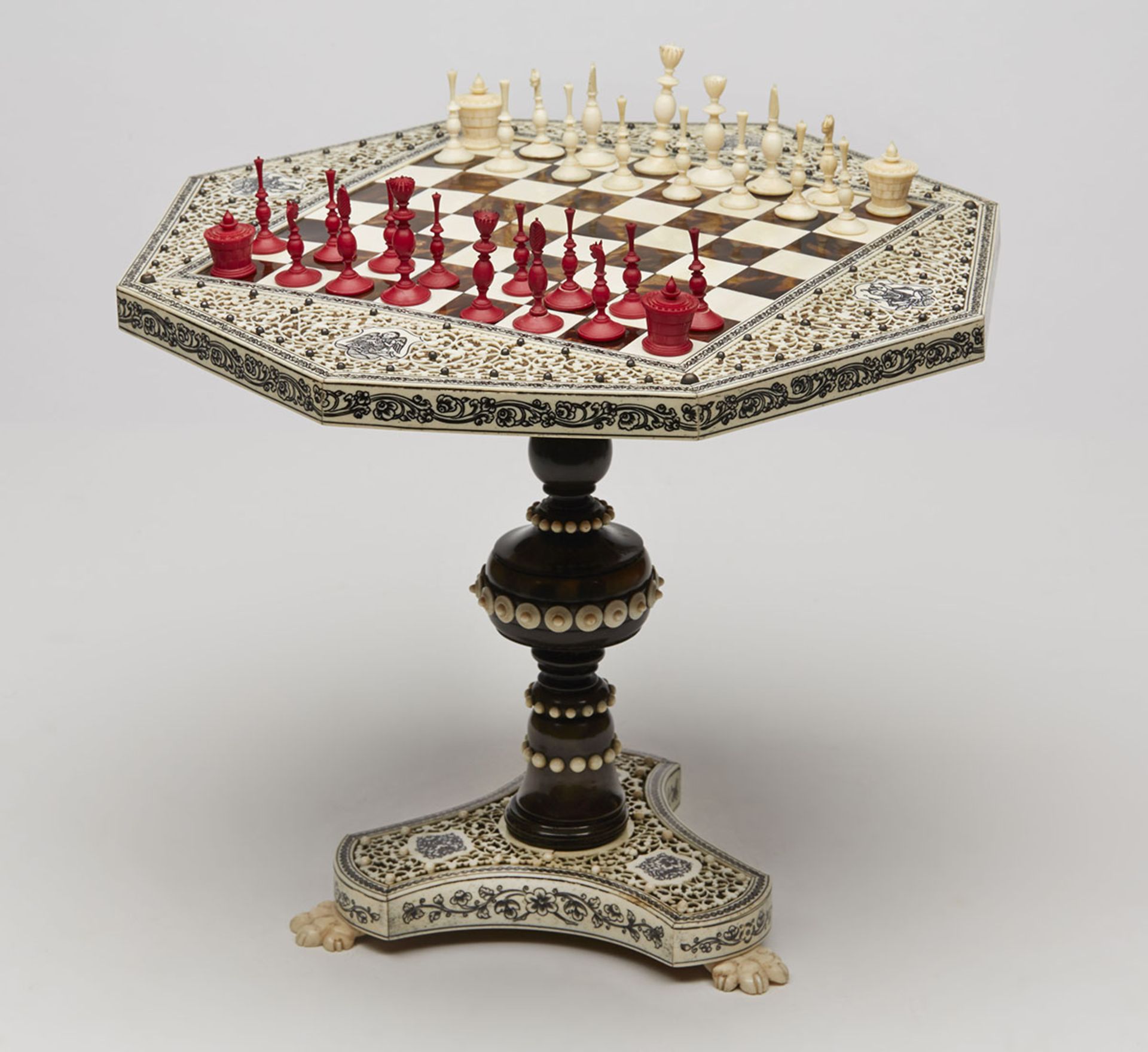 Exceptional & Rare Anglo-Indian Miniature Games Table 19 C.