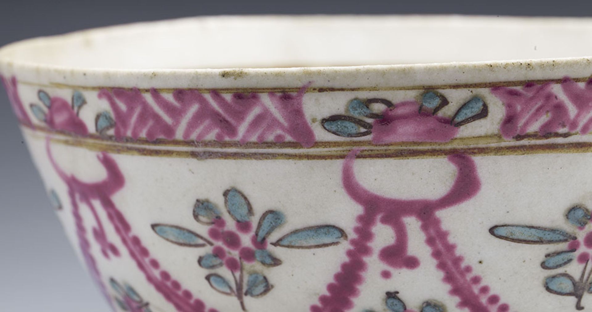 ANTIQUE MIDDLE EASTERN BOWL WITH FLORAL GARLANDS 17/18TH C. - Image 12 of 12