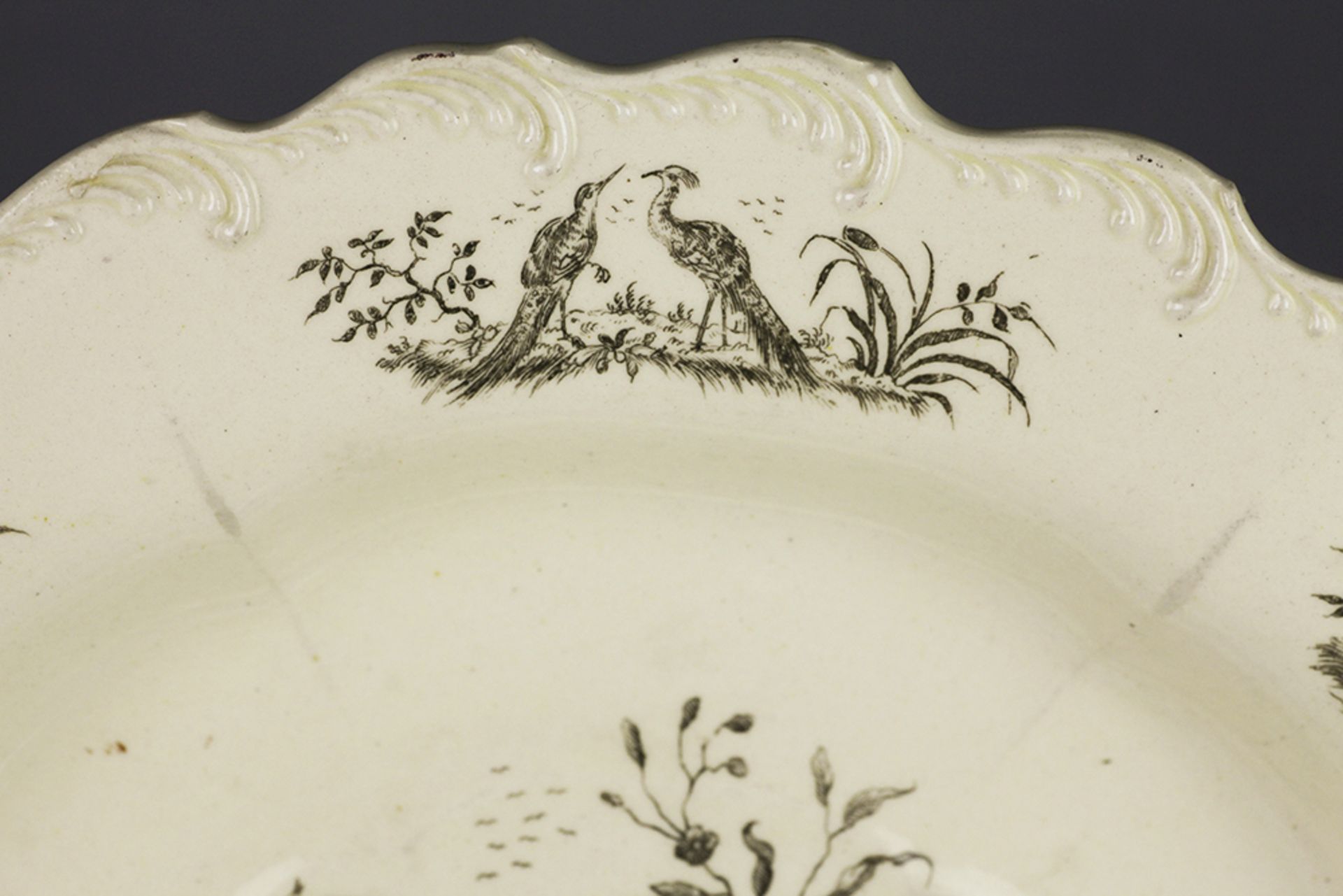 ANTIQUE WEDGWOOD CREAMWARE PLATE LIVERPOOL BIRD DESIGN 18TH - Image 9 of 11