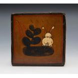 VINTAGE TILE WITH NAIVE RABBIT DESIGN 20TH C.