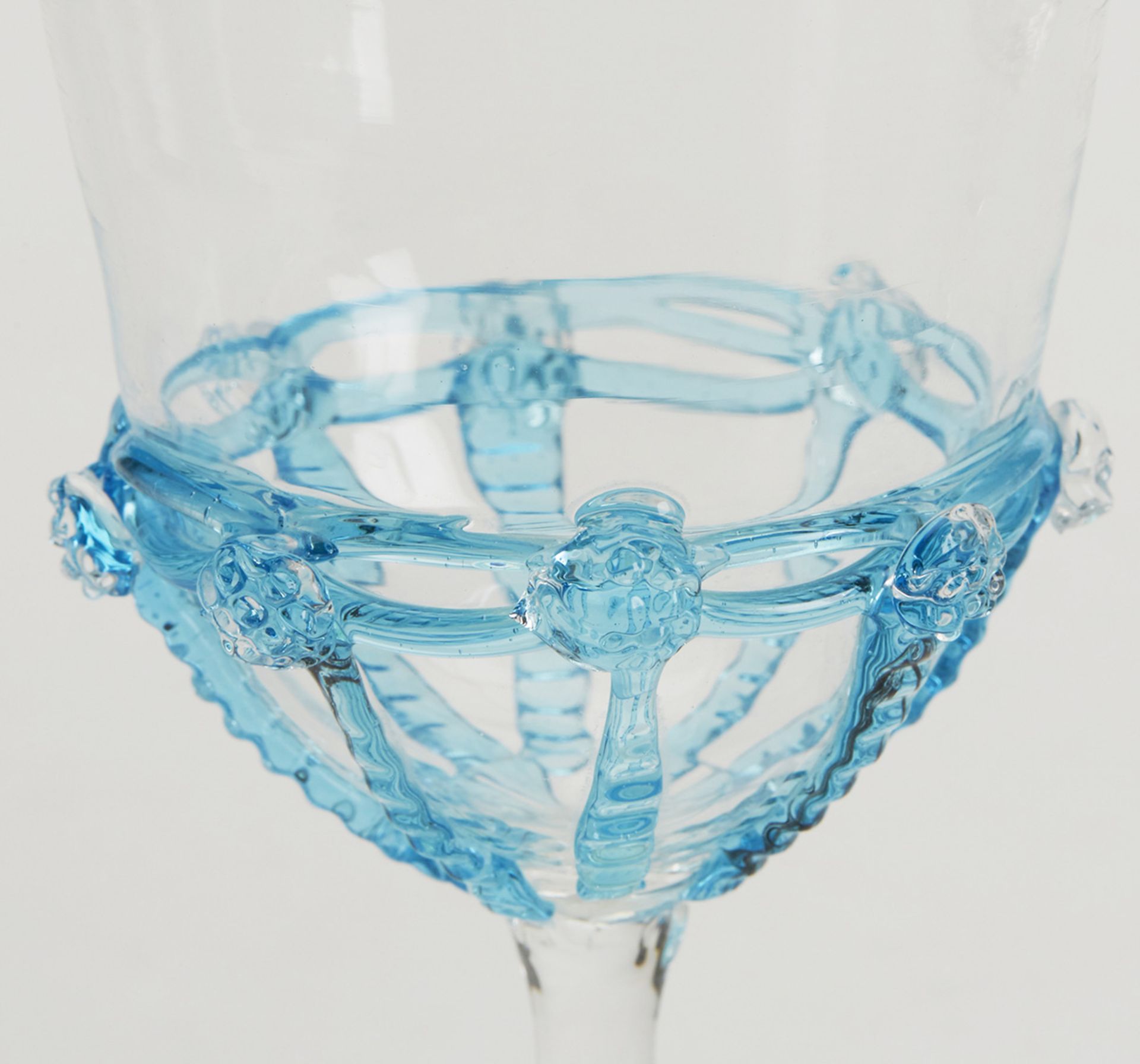 TWO VINTAGE VENETIAN WINE GLASSES 20TH C. - Image 3 of 3