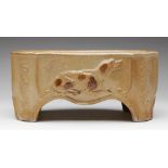 ANTIQUE BRAMPTON SALT GLAZED DOG BOWL C.1850