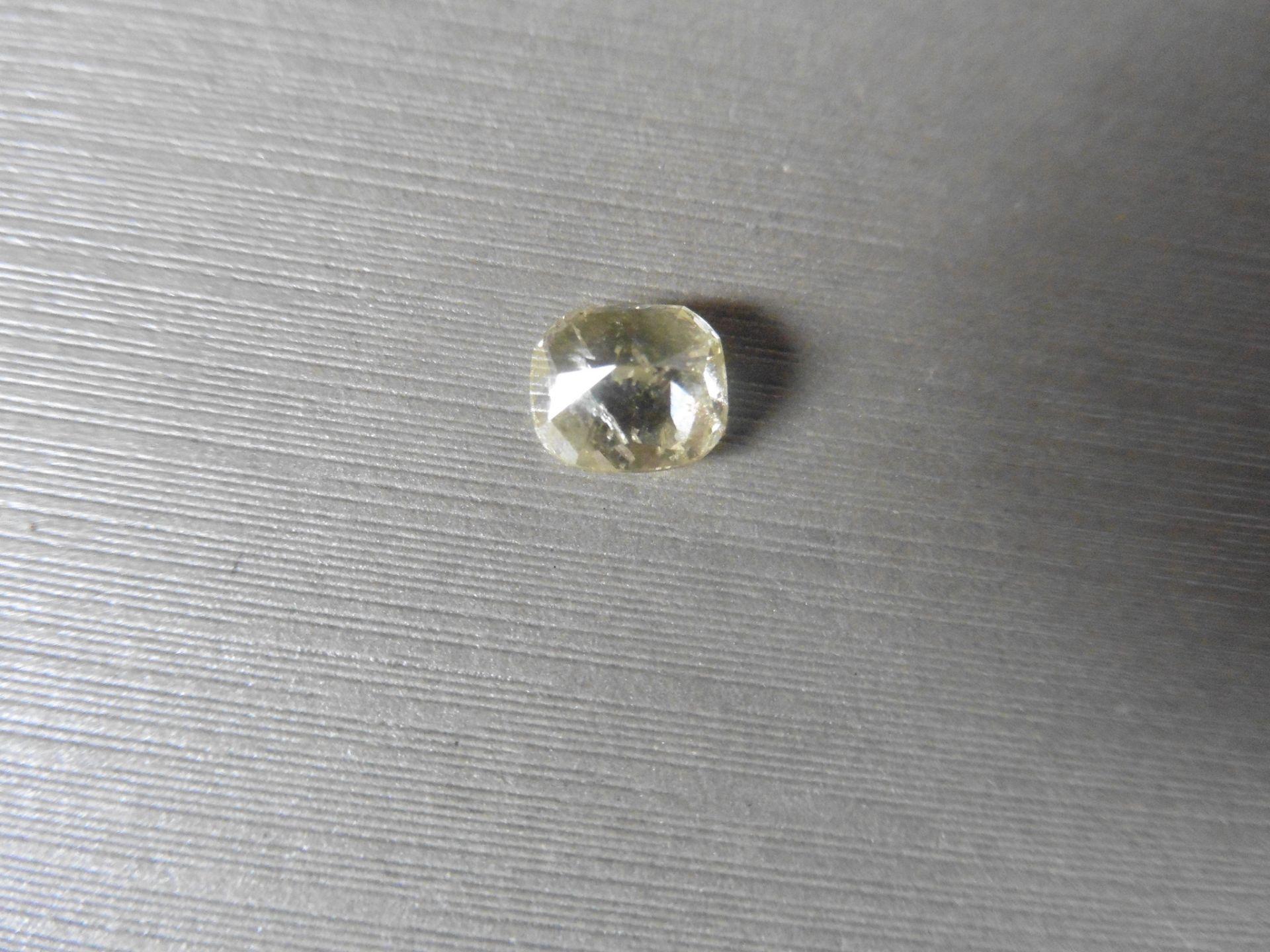 1.57ct loose cushion cut diamond. Fancy yellow colour and I1 clarity. 7.13 x 6.22 x 4.09mm. - Image 3 of 4