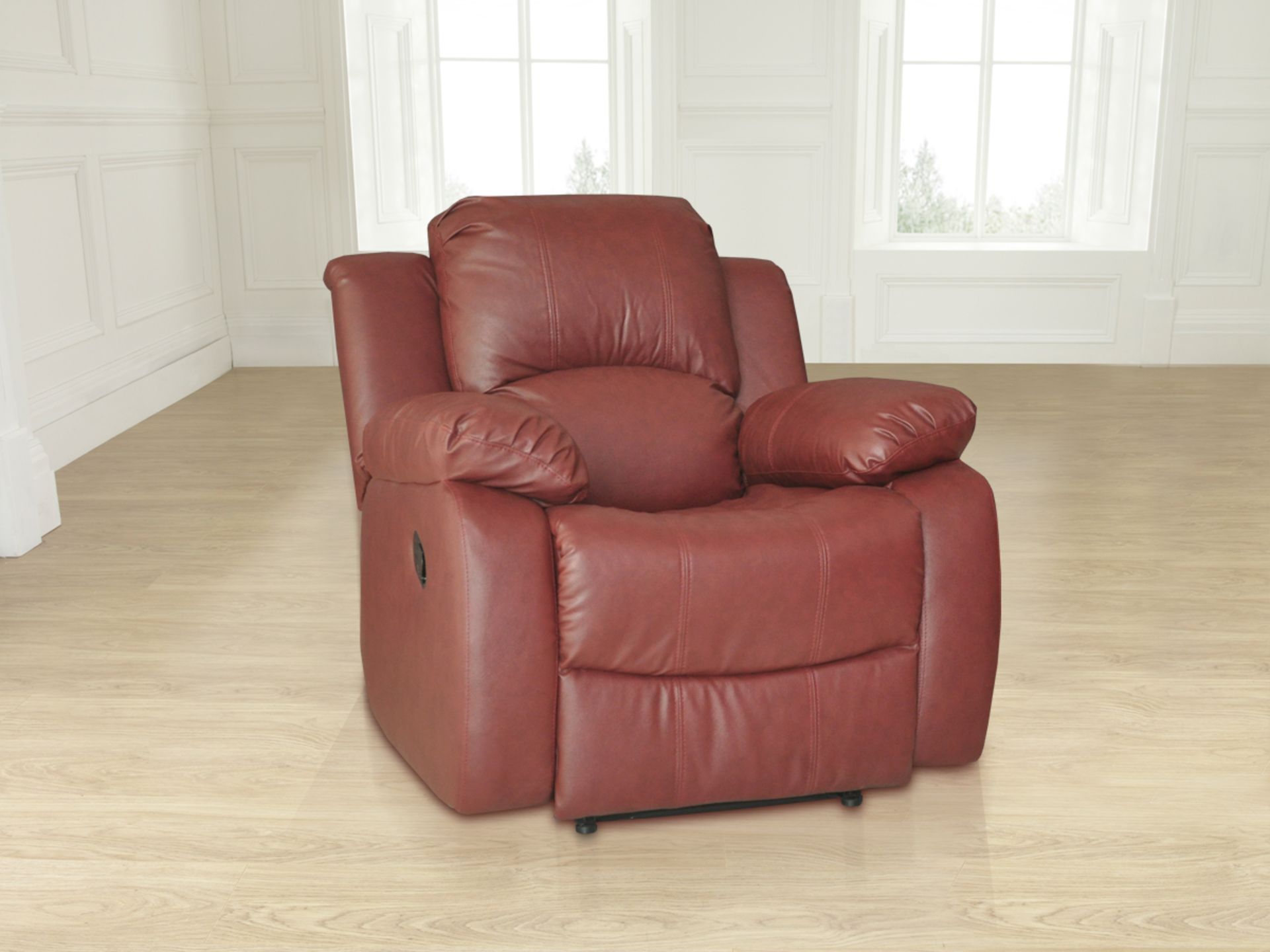 Supreme Valance burgandy leather 2 seater reclining sofa - Image 2 of 2