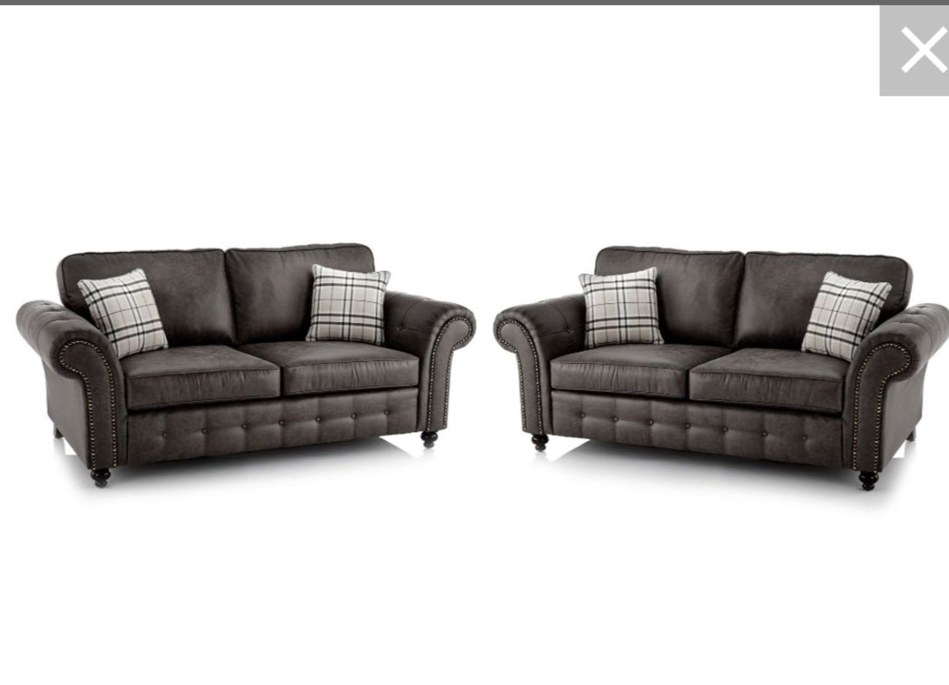 3 seater and 2 seater oxley sofas in black snake