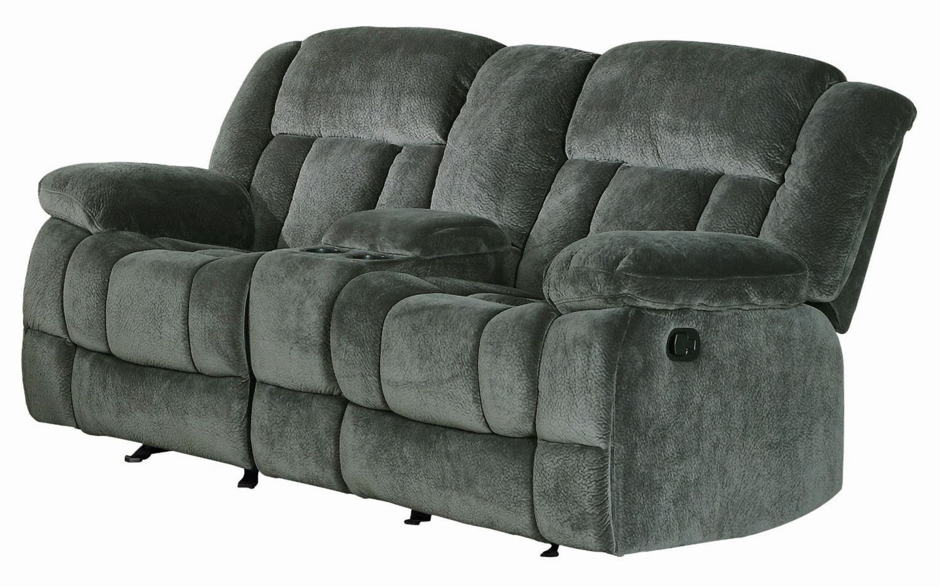 Supreme Valance charcoal grey fabric 3 seater reclining sofa - Image 2 of 2