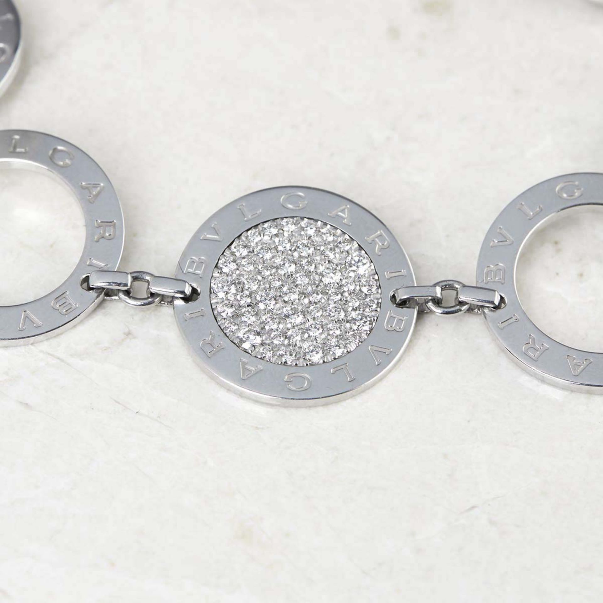 Bvlgari 18k White Gold 1.00ct Diamond Circle Design Bracelet - Image 5 of 6