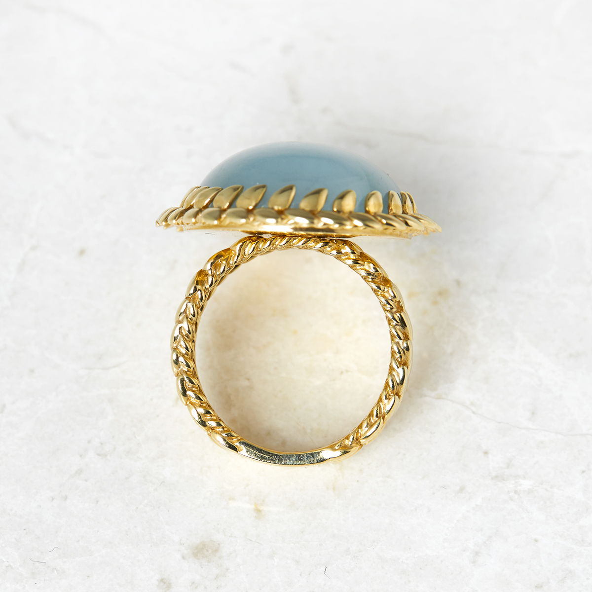 Carla Amorim 18k Yellow Gold Cabochon Aquamarine Ring - Image 5 of 7