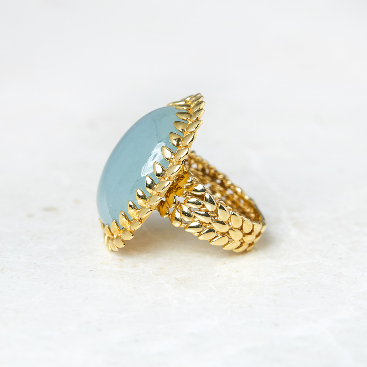 Carla Amorim 18k Yellow Gold Cabochon Aquamarine Ring - Image 4 of 7