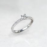 Unbranded Platinum Round Brilliant Cut 0.33ct Diamond Ring