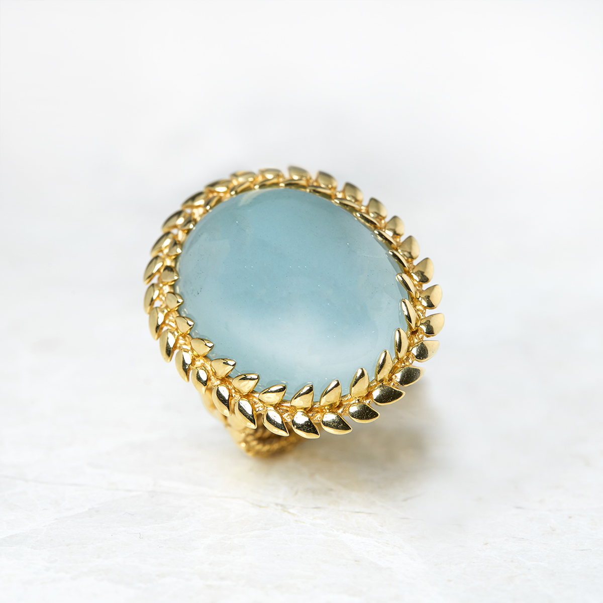 Carla Amorim 18k Yellow Gold Cabochon Aquamarine Ring