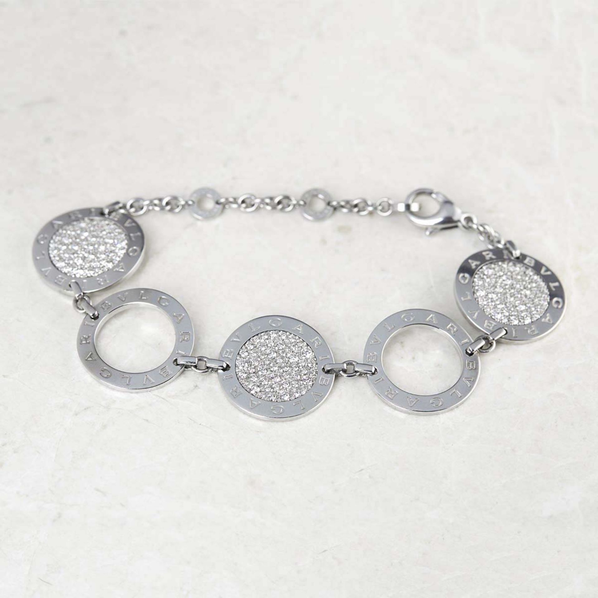 Bvlgari 18k White Gold 1.00ct Diamond Circle Design Bracelet - Image 6 of 6