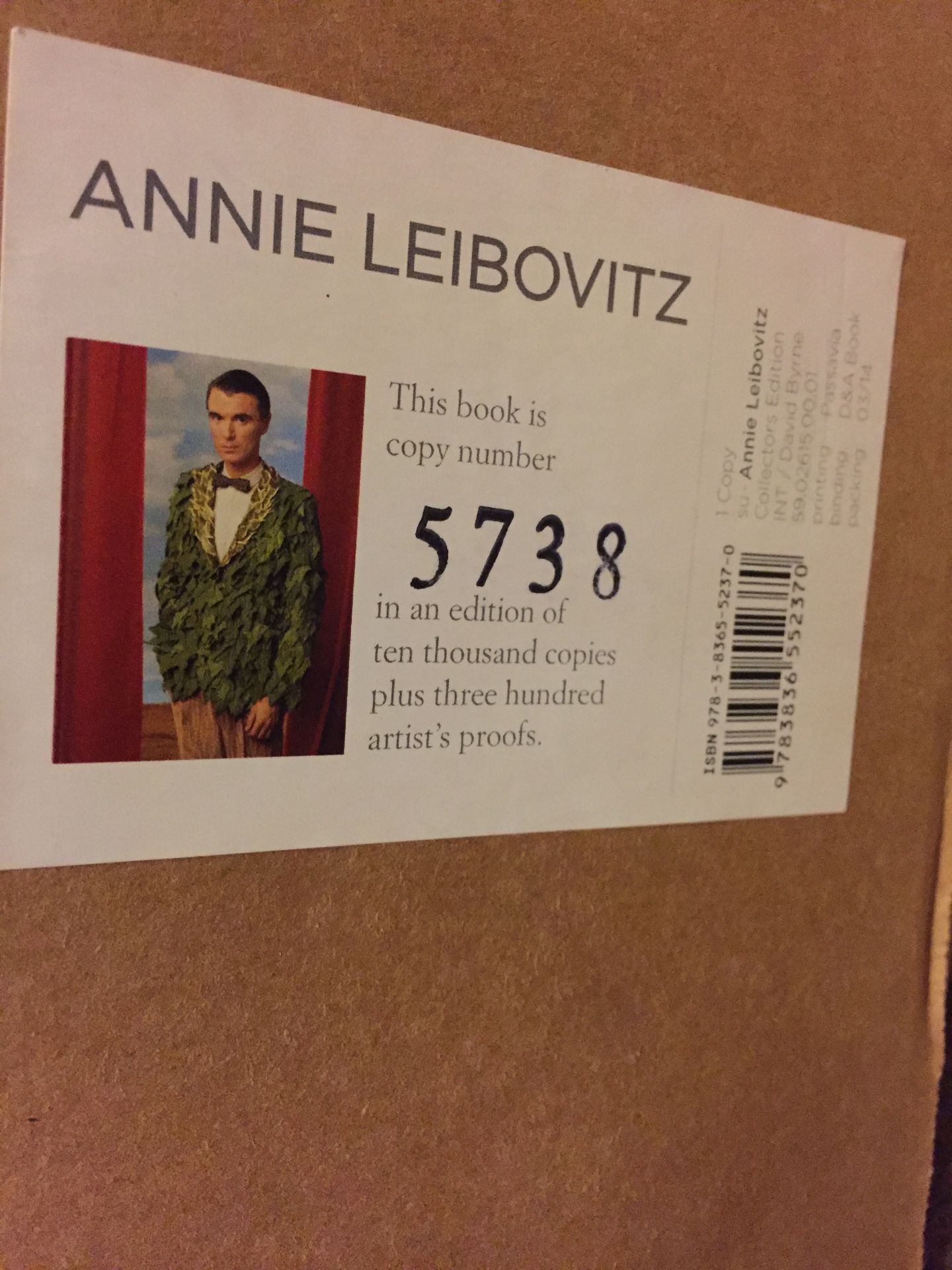 No Reserve Annie Leibovitz, David Byrne edition - Image 2 of 2