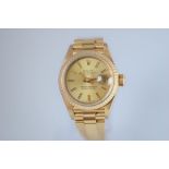 ROLEX DATEJUST 69178 LADIES 18ct GOLD PRESIDENT WATCH BOX/SERVICE CARD