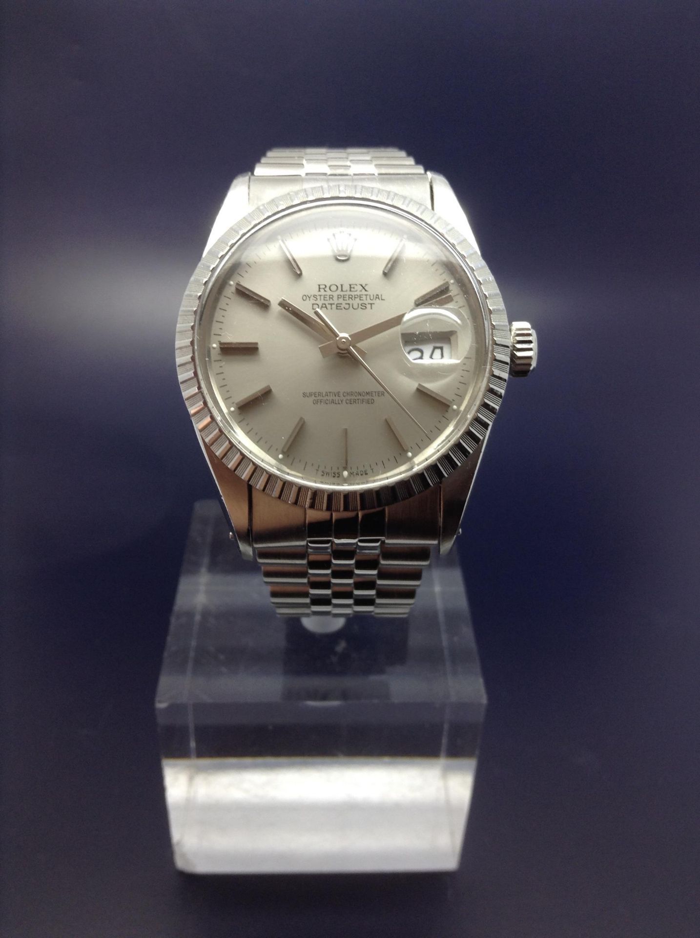 1986 ROLEX OYSTER DATE JUST PERPETUAL CHRONOMETER MODEL 16030 GENTS STAINLESS STEEL WRIST WATCH - Image 4 of 4