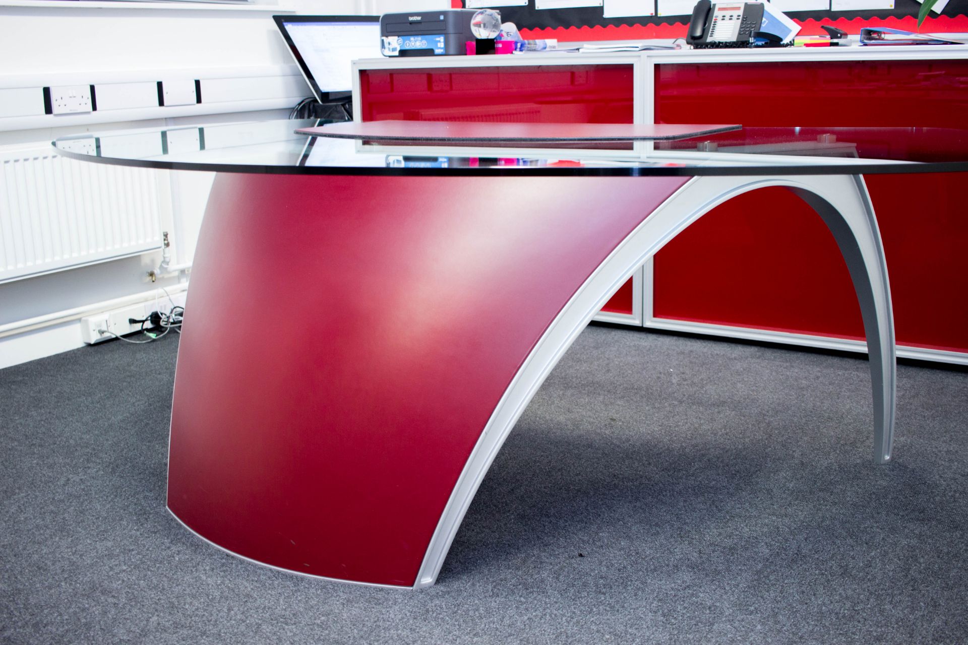 The Uffix Luna Executive Desk designed by the Italian Ferrari designer Pininfarina.