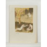 HANDMADE PRINT OF ADAM AND EVE, SIGNED PARRY, 20TH C.
