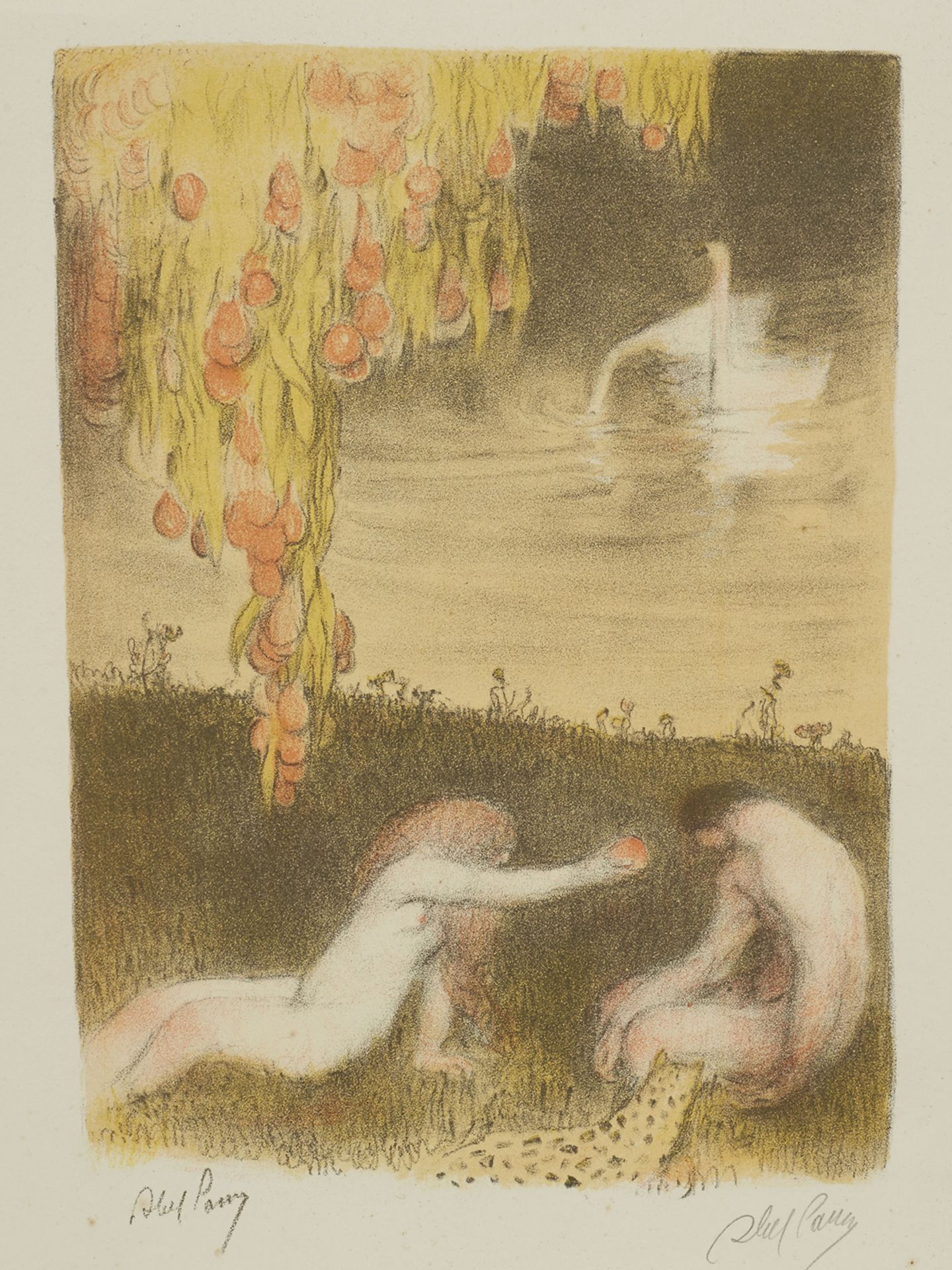 HANDMADE PRINT OF ADAM AND EVE, SIGNED PARRY, 20TH C. - Image 2 of 7