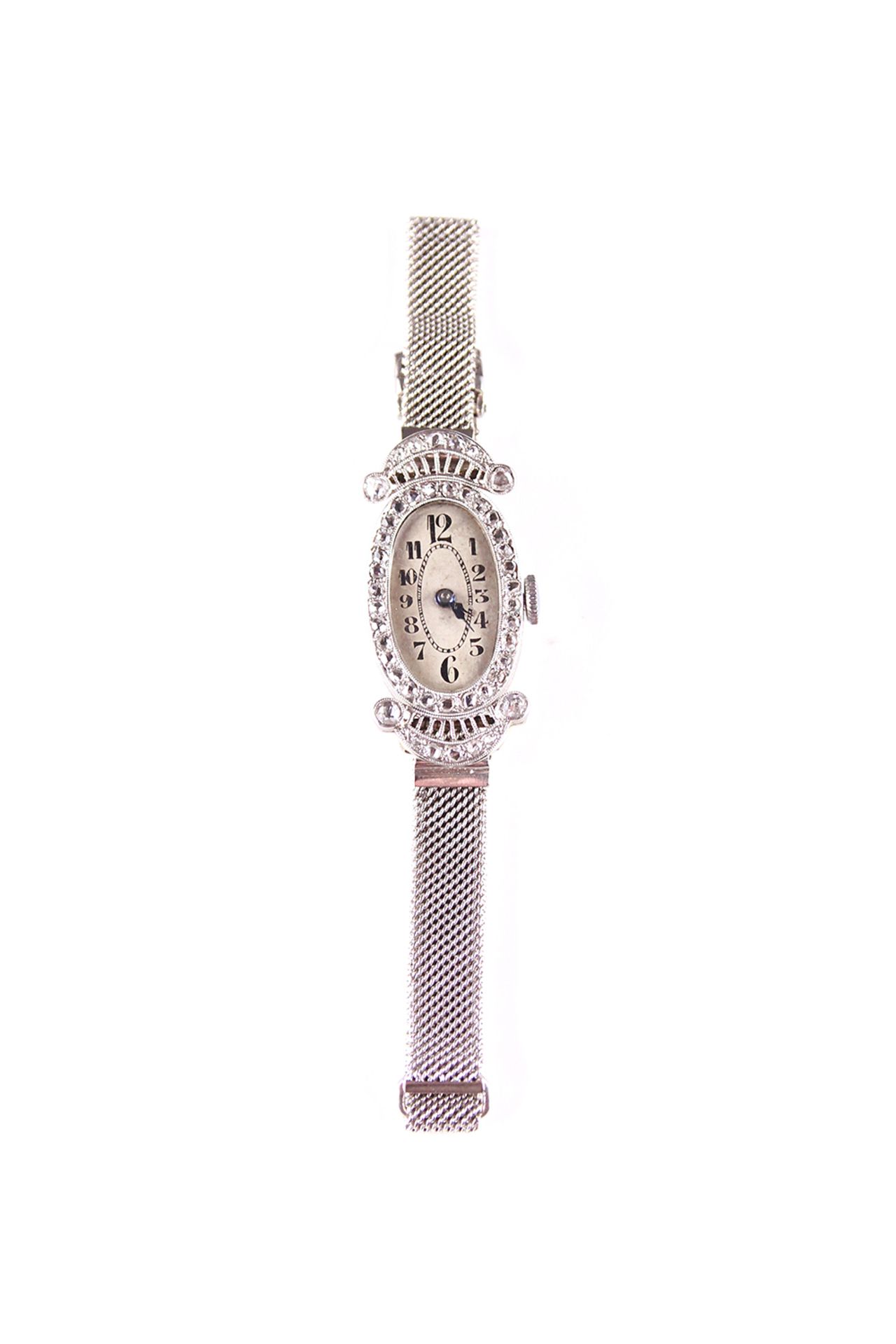 Art Deco 18ct White Gold & Diamond Ladies Cocktail Watch - Image 2 of 2