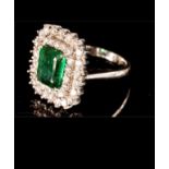 Diamond & Emerald Cluster Ring