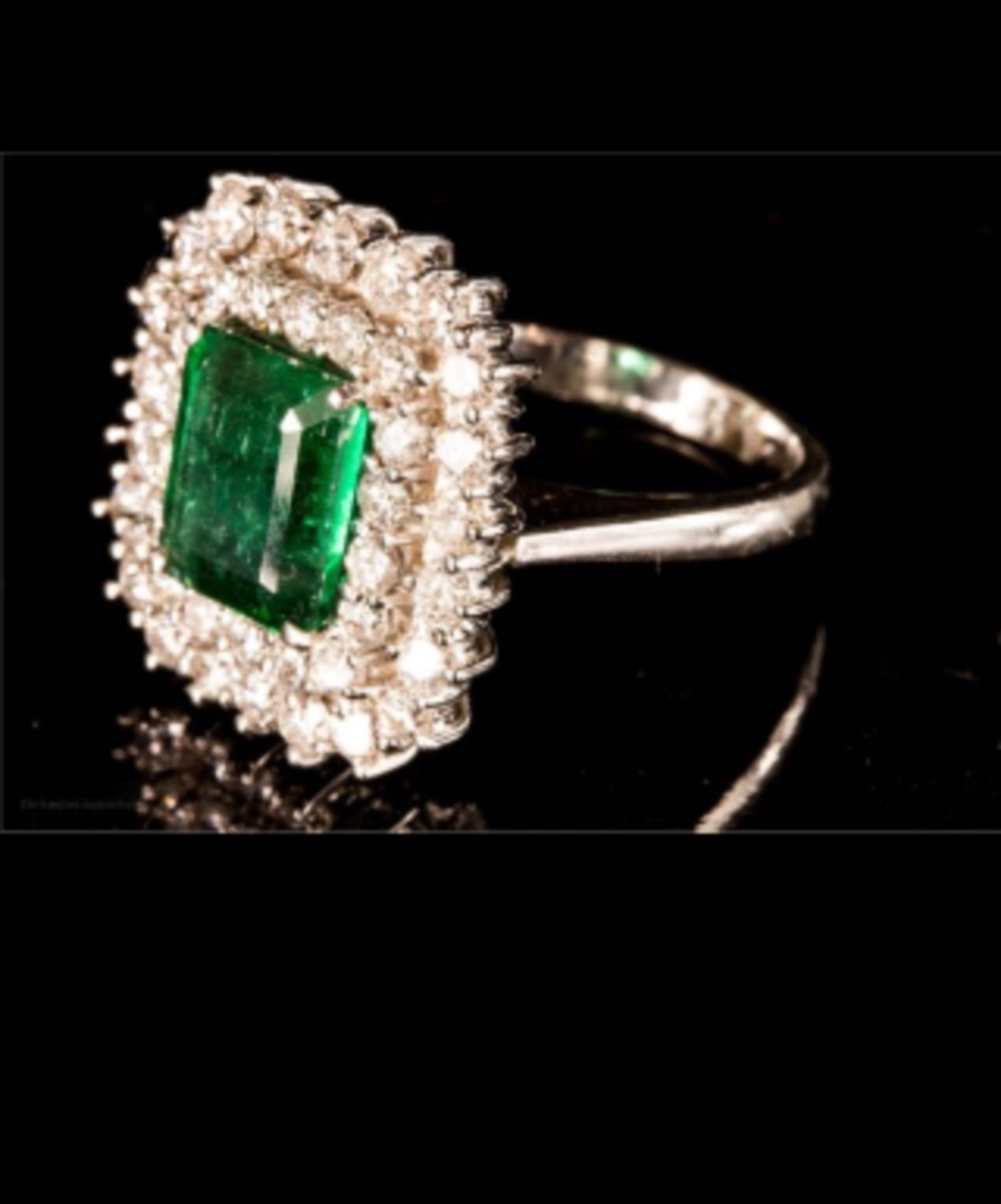 Diamond & Emerald Cluster Ring