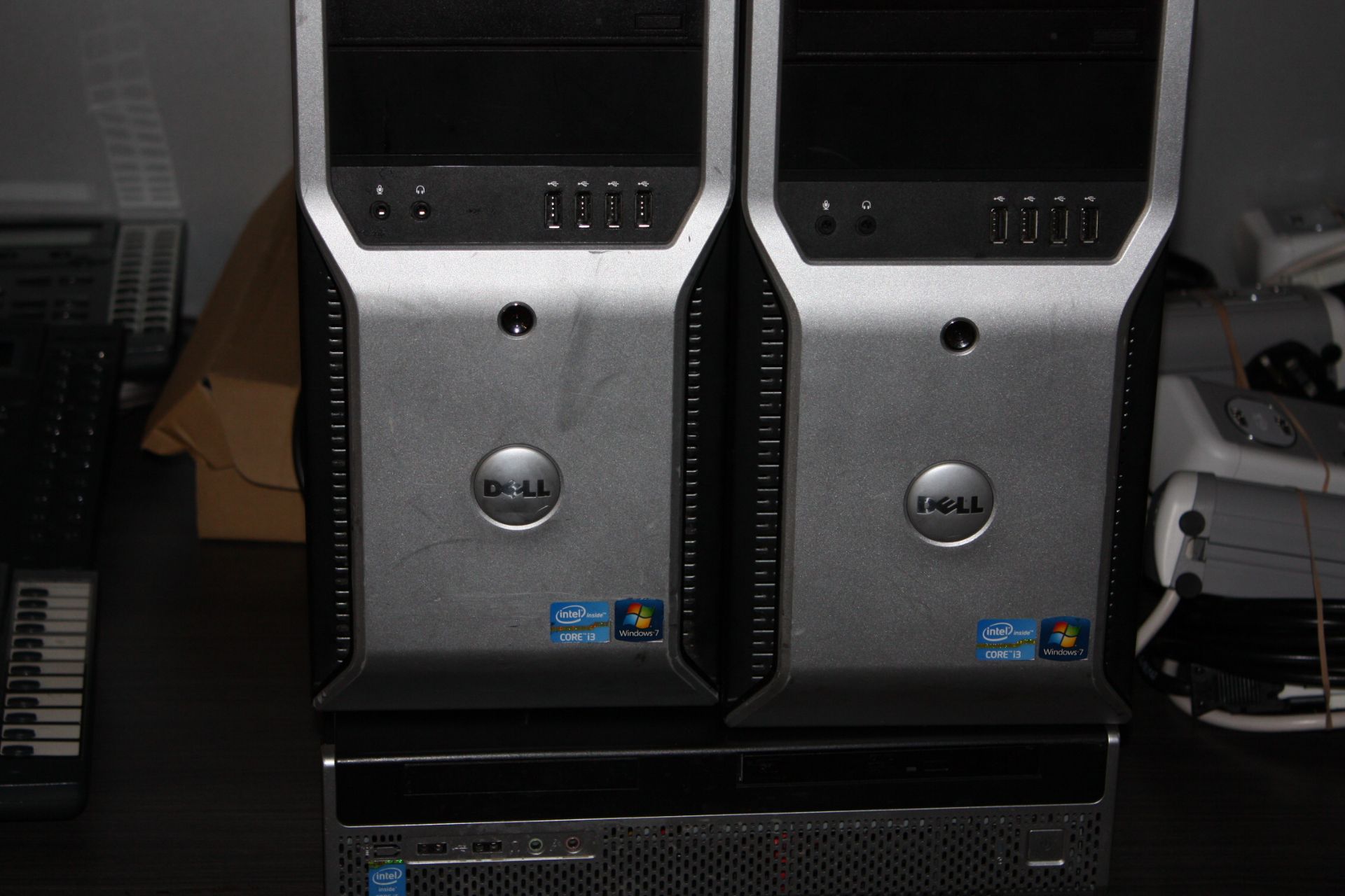 2 x Dell Precision T1600 desktop computers and 1 novatech desk top running windows 7