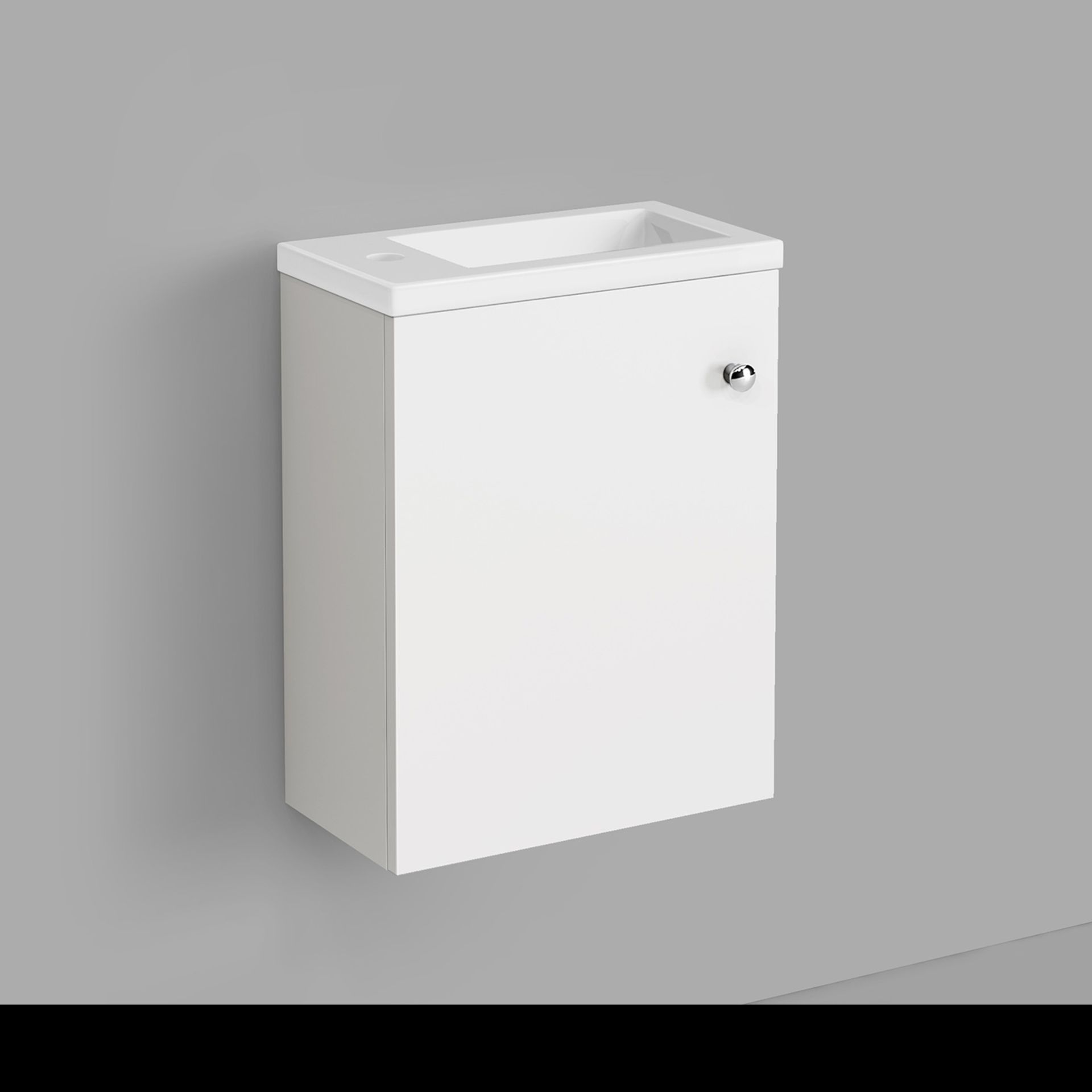 400mm Blanc Matte White Basin Unit - Wall Hung. RRP £179.99. Brand New Stock. Freeing up floor space - Image 4 of 6