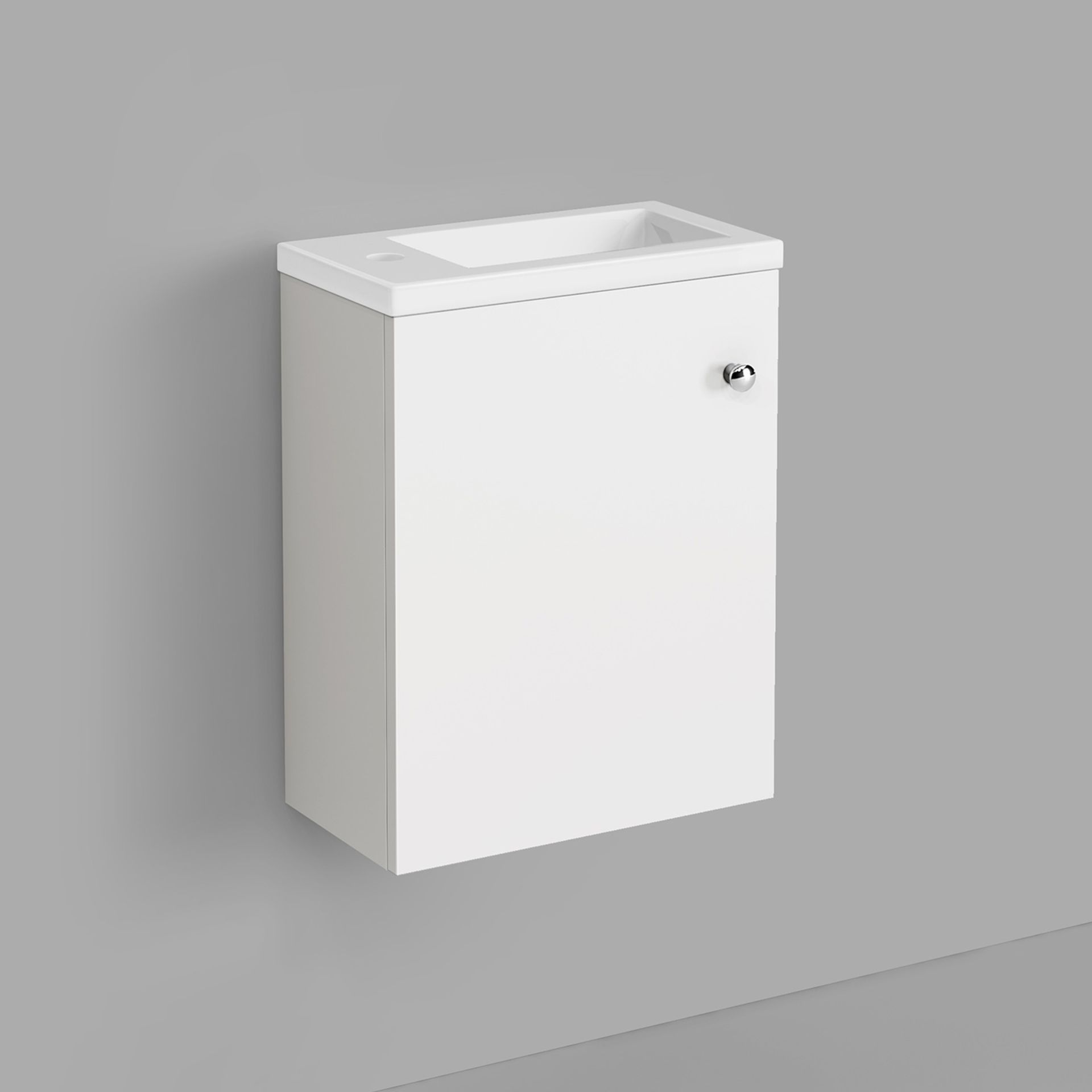 400mm Blanc Matte White Basin Unit - Wall Hung. RRP £179.99. Brand New Stock. Freeing up floor space - Image 5 of 6