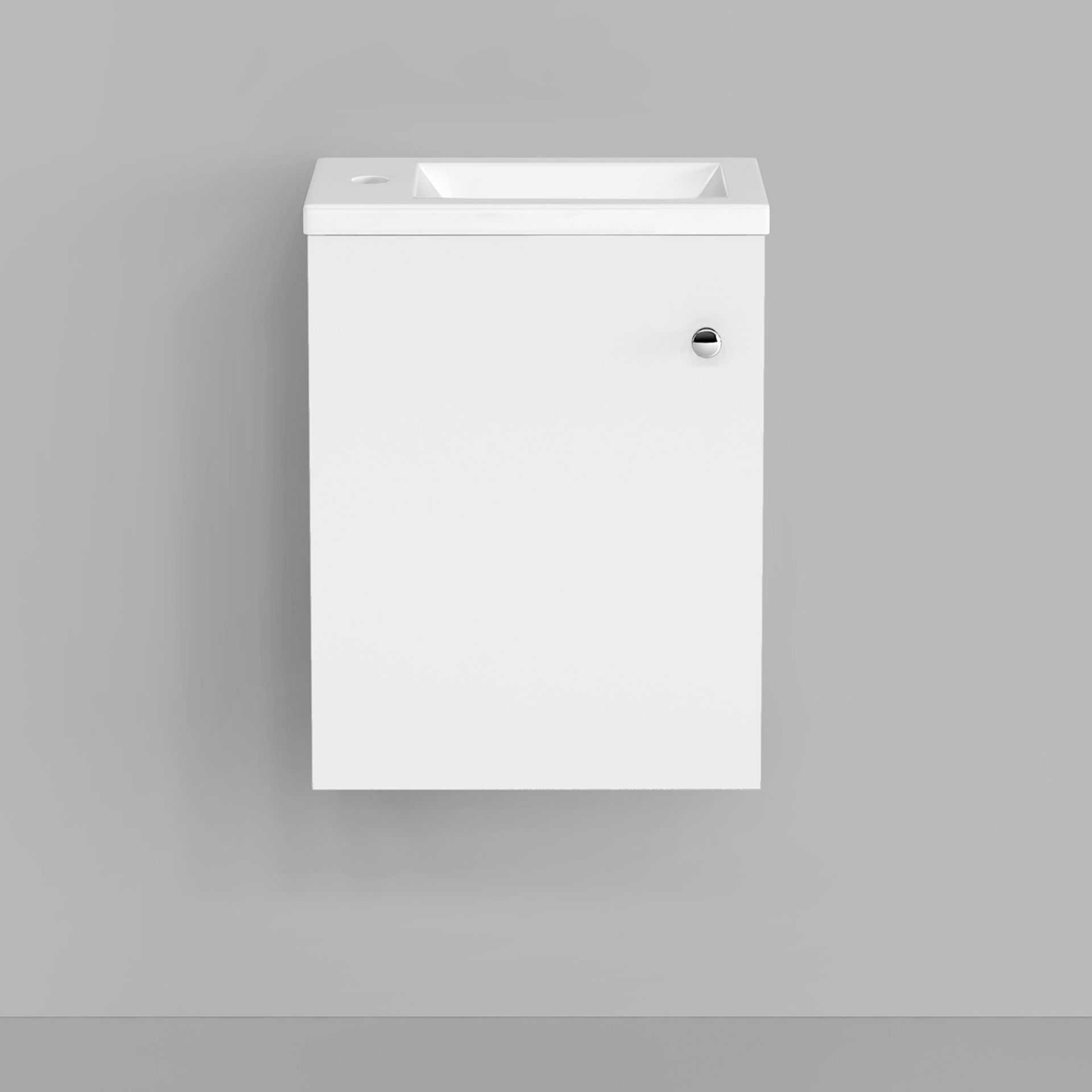 400mm Blanc Matte White Basin Unit - Wall Hung. RRP £179.99. Brand New Stock. Freeing up floor space - Image 6 of 6