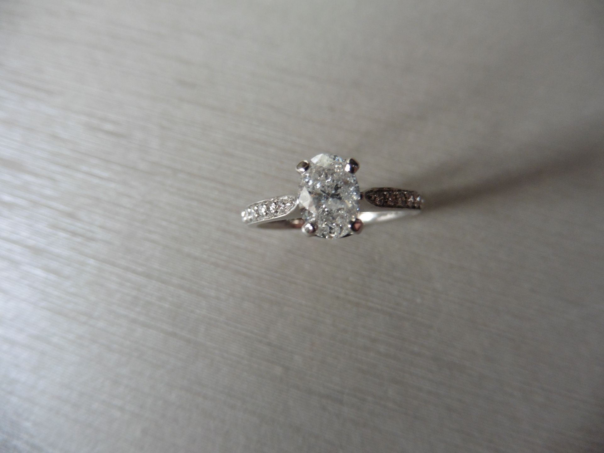 0.82ct oval diamond set solitaire ring. Centre diamond G/H colour, Si3 clarity. brilliant cut