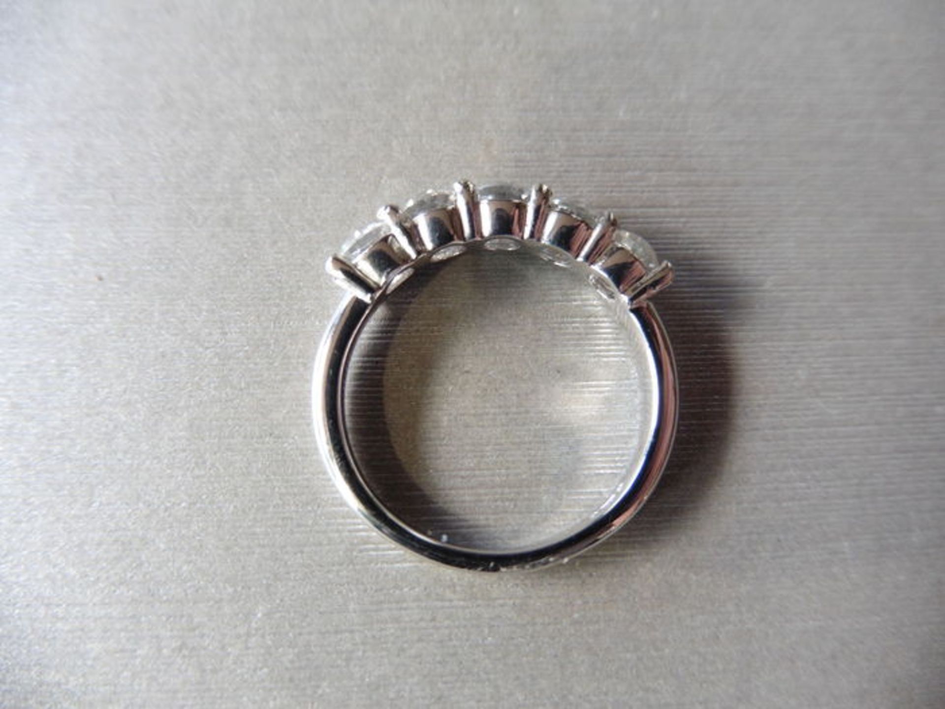 1.25ct diamond five stone ring. 5 brilliant cut diamonds, I colour, si2-3 clarity. Claw setting in - Image 2 of 3