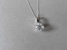 1.00ct diamond solitaire style pendant with a brilliant cut diamond, I colour and si3-I1 clarity.