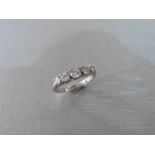 0.75ct diamond five stone ring set in platinum. 5 graduated brilliant cut diamonds, H/I colour,