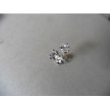 0.70ct diamond solitaire stud earrings set in platinum. I/J colour, si2 clarity.3 claw setting