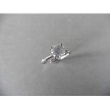 1.25ct diamond solitaire ring set with an enhanced brilliant cut diamond, H colour I2 clarity. 4