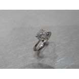 1.20ct diamond solitaire ring set with an enhanced brilliant cut diamond, I colour I1-2 clarity. 4