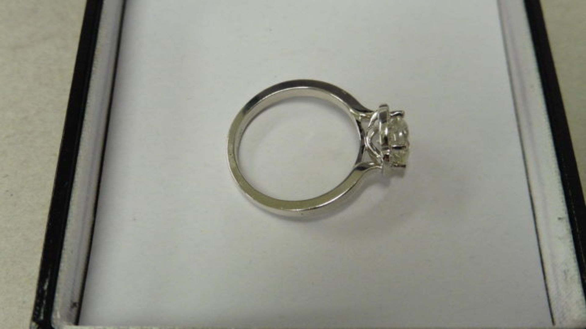 0.50ct diamond set solitaire ring. Brilliant cut diamond 0.50ct, J colour and si3 clarity. Halo - Image 2 of 3