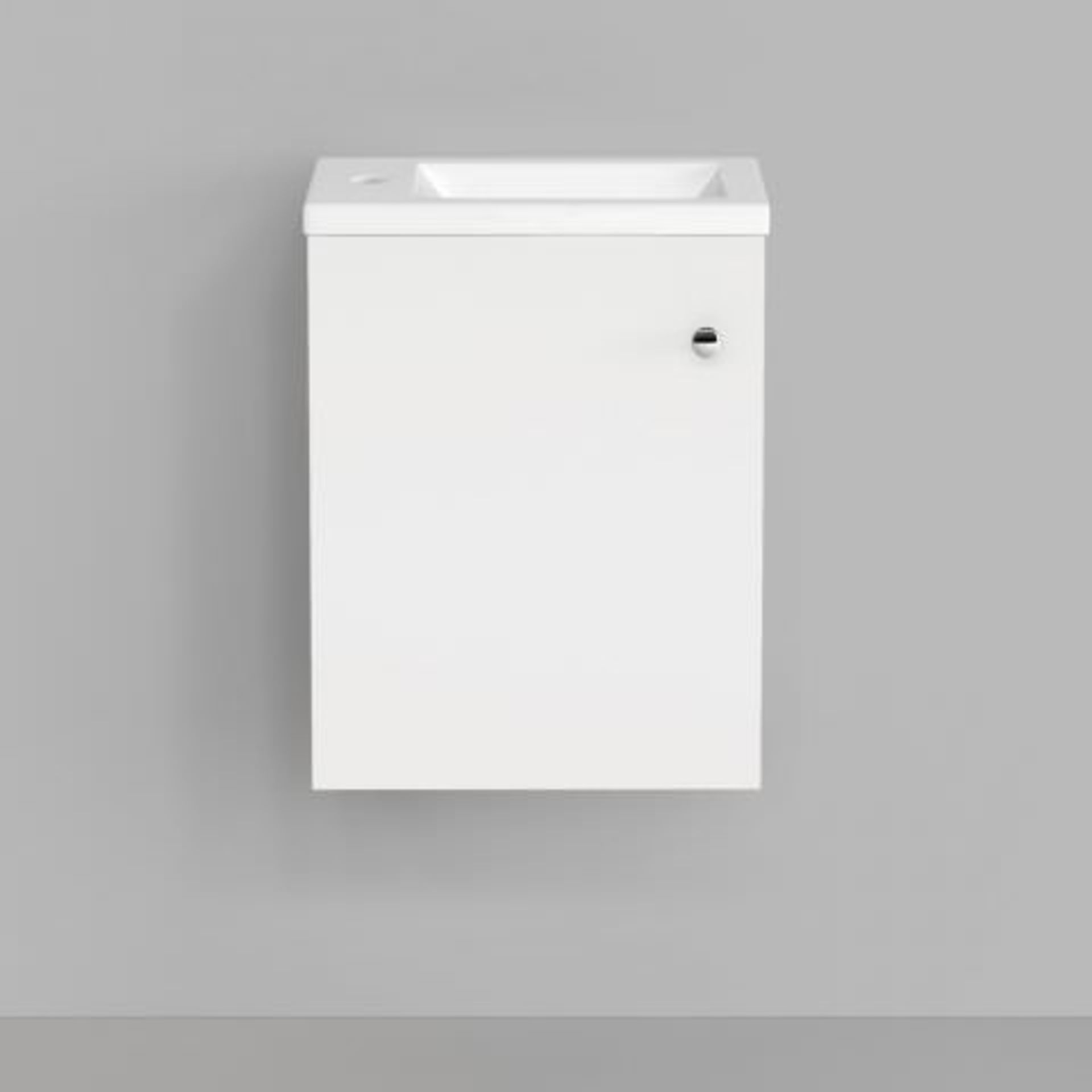 (K182) 400mm Blanc Matte White Basin Unit - Wall Hung. RRP £179.99. Freeing up floor space and - Image 5 of 5