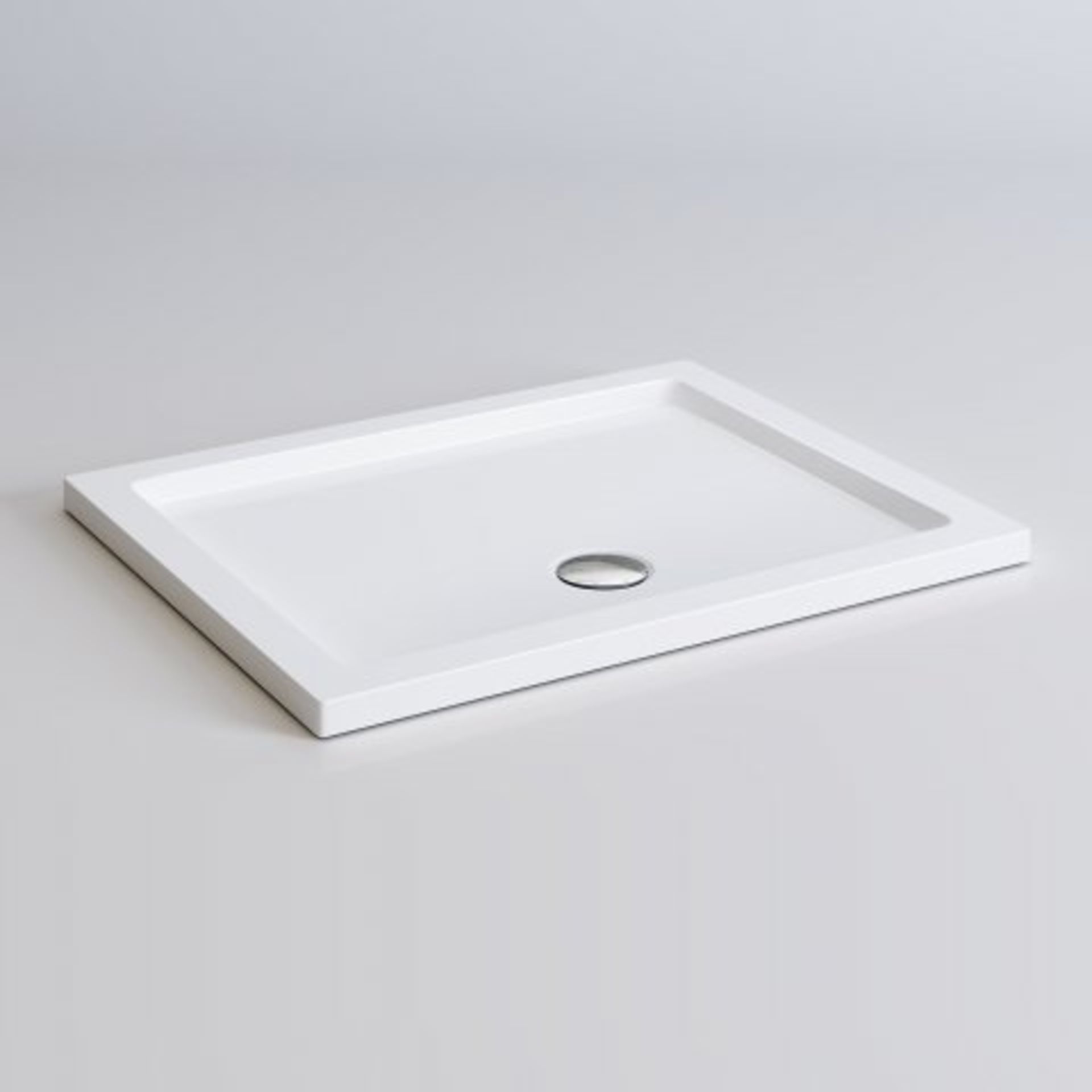 (K35) 1000x800mm Lightweight Square PU Shower Tray. RRP £124.99. Strong & Slimline low profile
