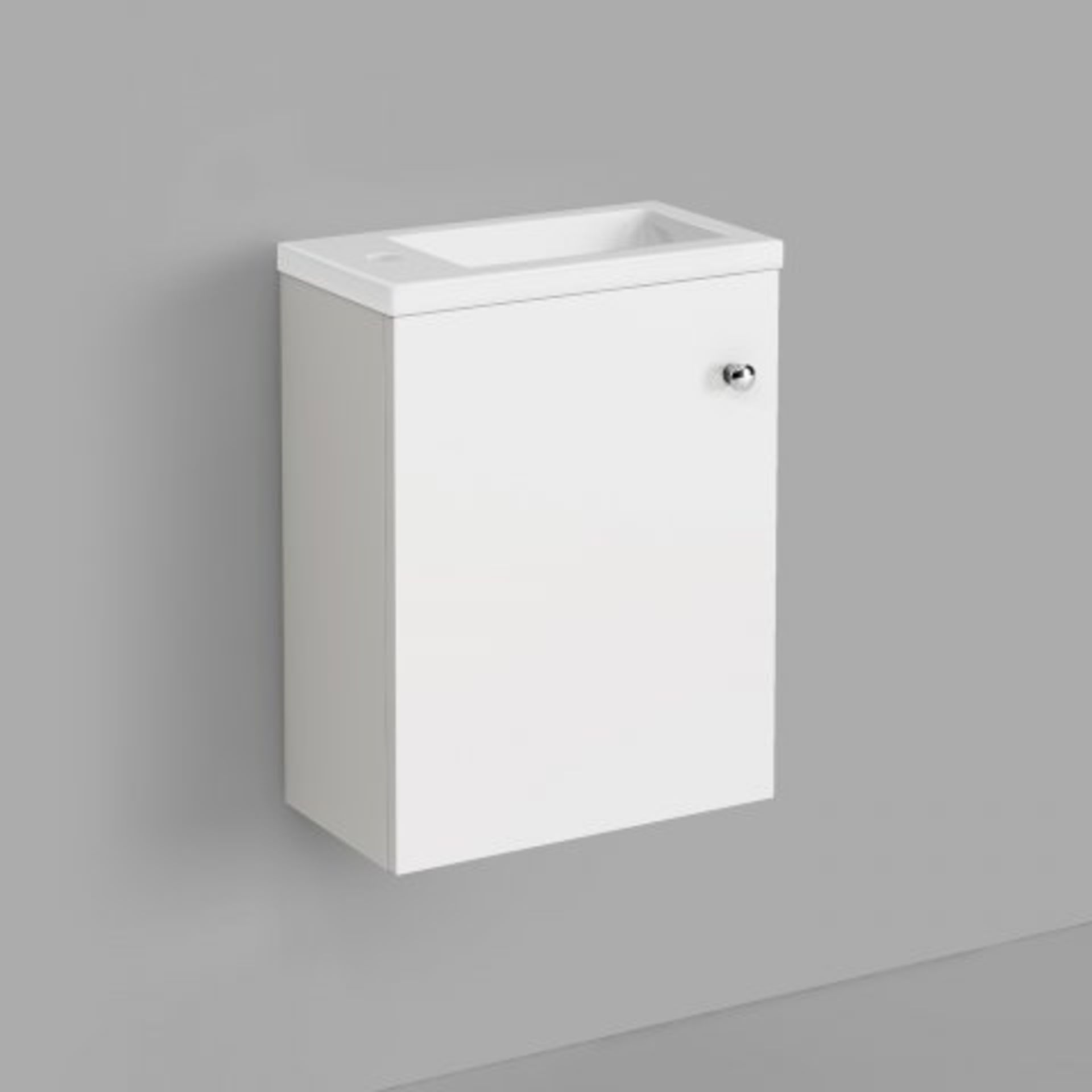 (K182) 400mm Blanc Matte White Basin Unit - Wall Hung. RRP £179.99. Freeing up floor space and - Image 4 of 5