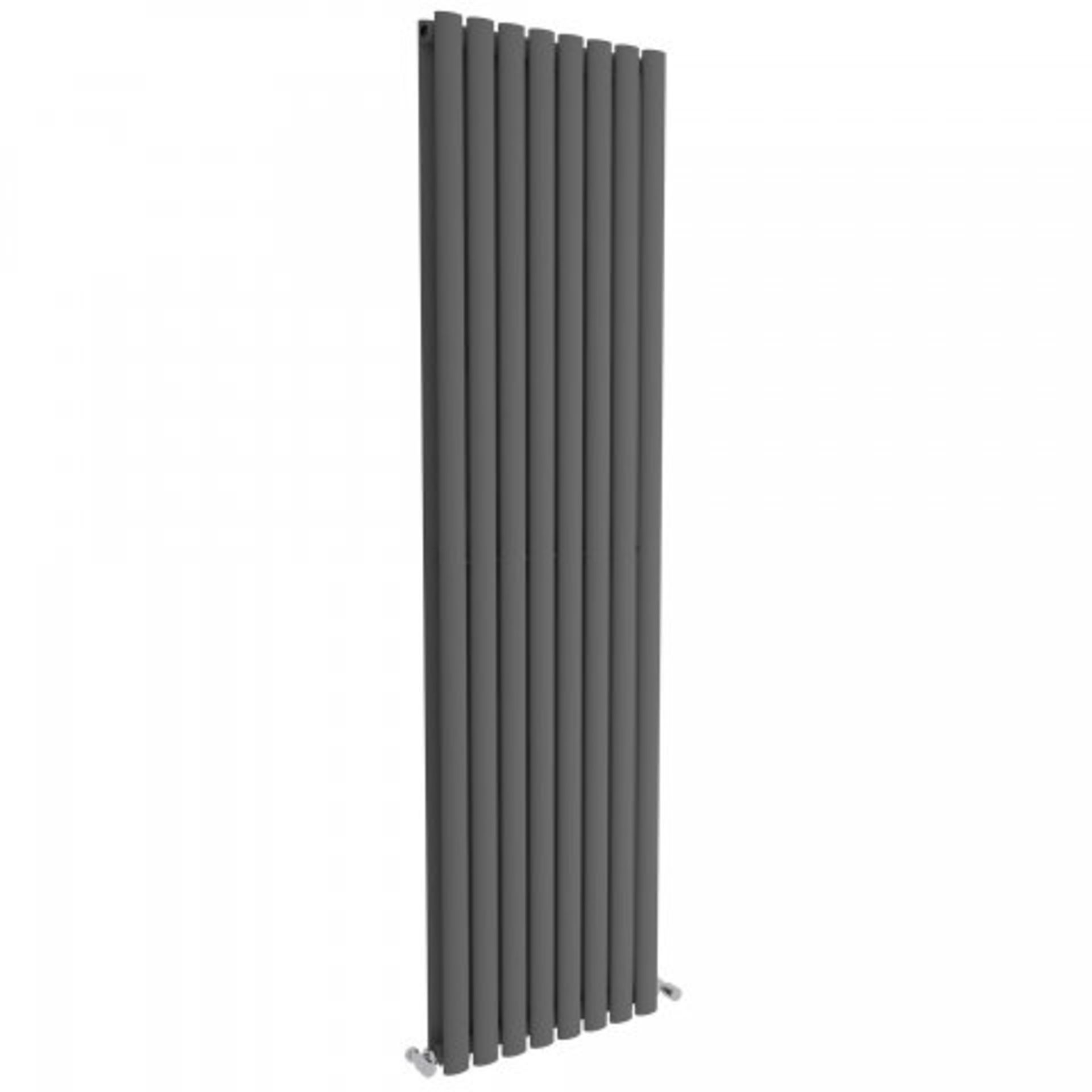 (K73) 1800x480mm Anthracite Double Oval Tube Vertical Radiator - Ember Premium. RRP £319.99. - Image 3 of 5