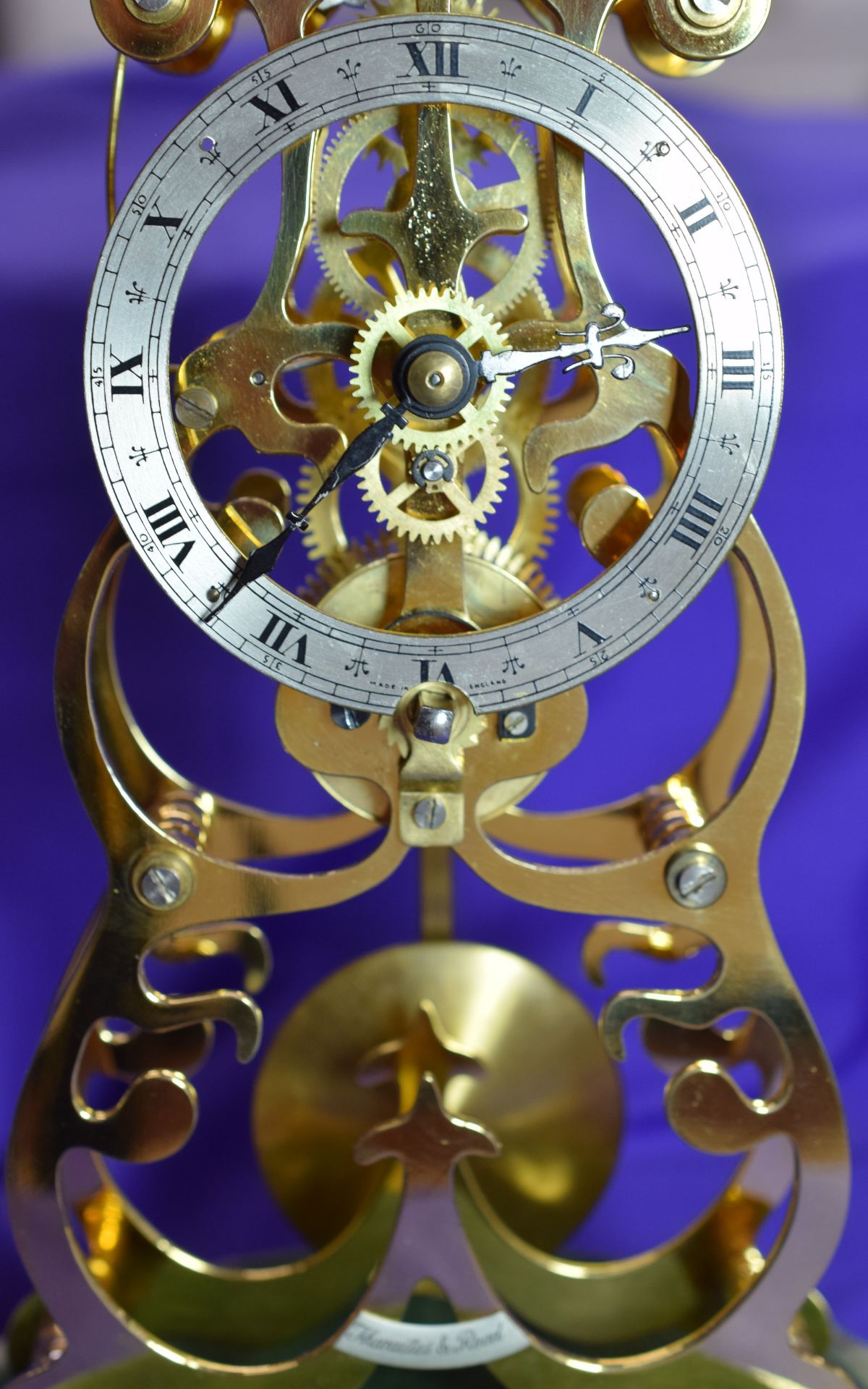 Thwaites and Reed Glass Domed 8 Day Skeleton Clock Serviced ***Reserve reduced*** - Image 4 of 8