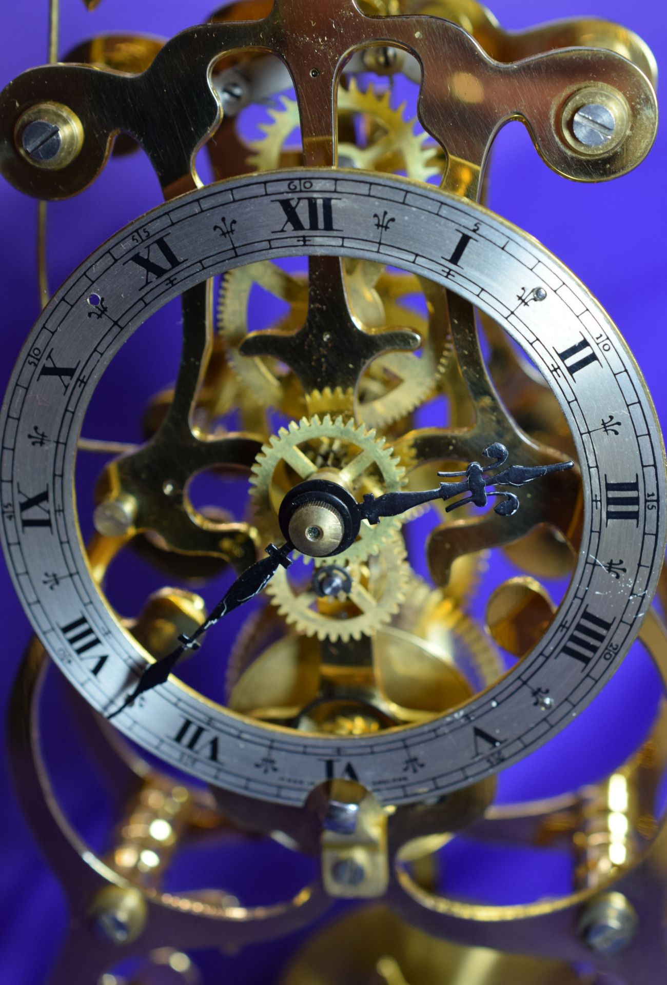 Thwaites and Reed Glass Domed 8 Day Skeleton Clock Serviced ***Reserve reduced*** - Image 8 of 8