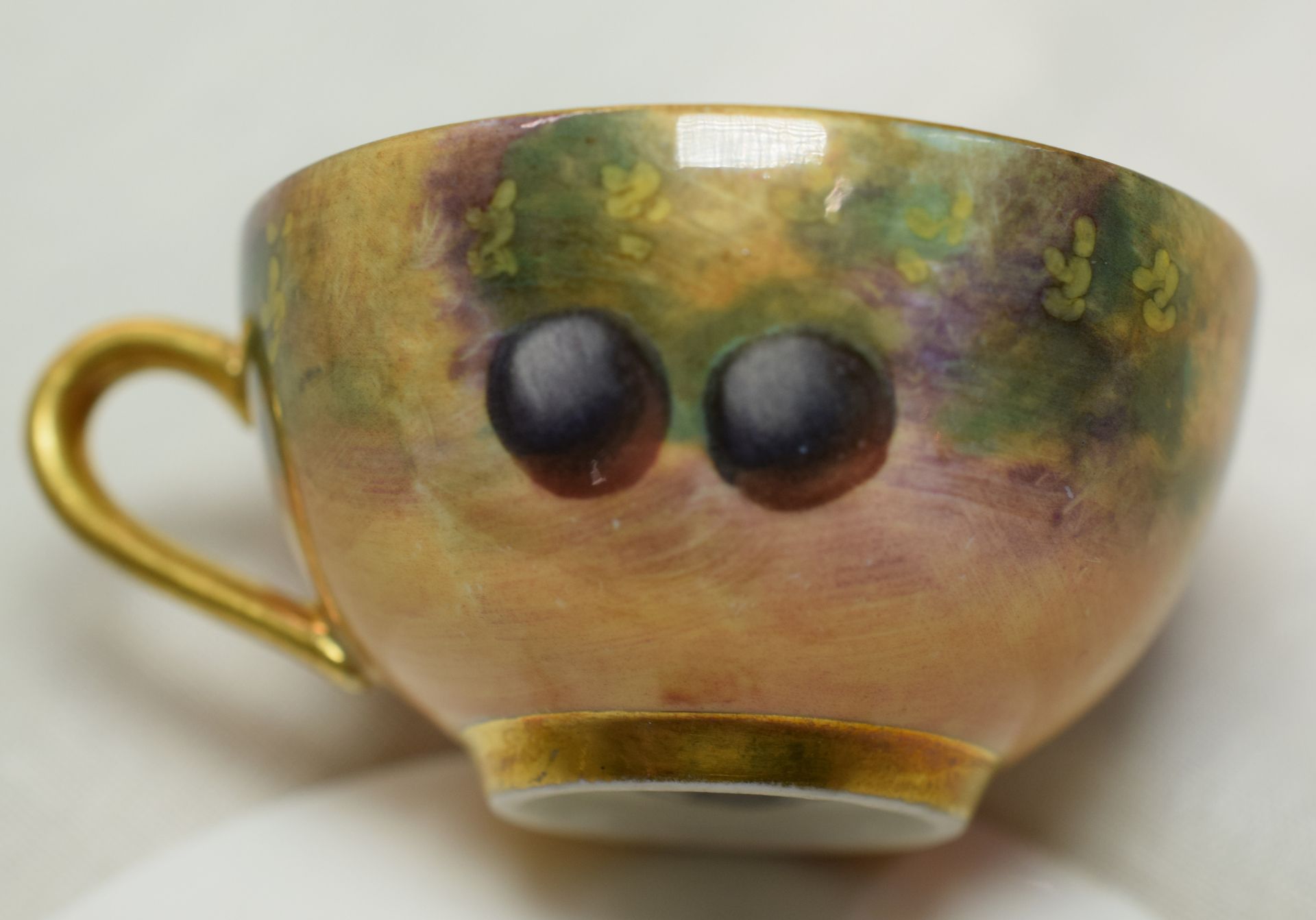 Royal Worcester Hand Painted Tea Cup And Saucer Possible Kitty Blake ***Reserve Lowered*** - Image 8 of 8