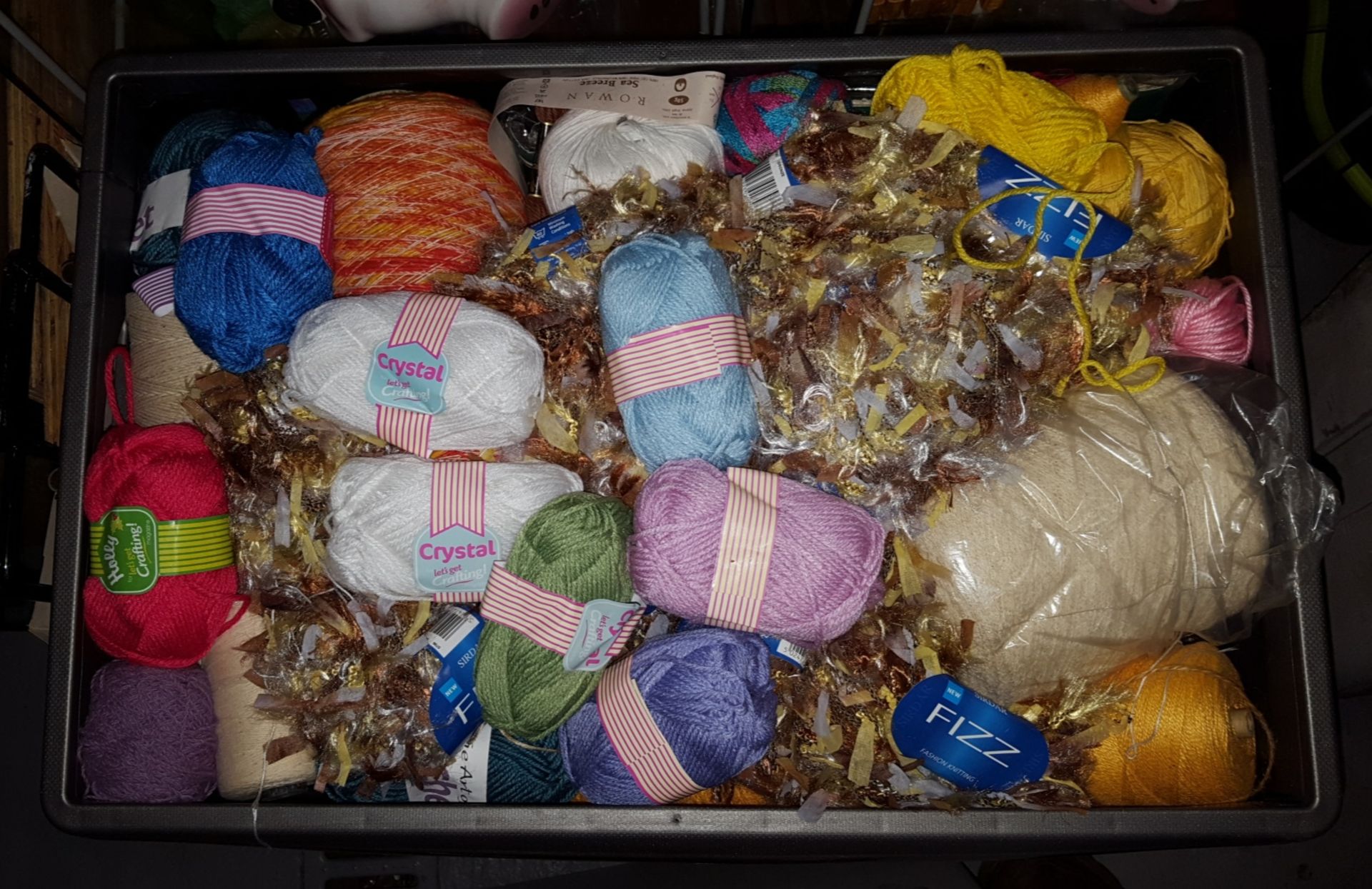 Crate of assorted Wool, Threads and other Craft Items