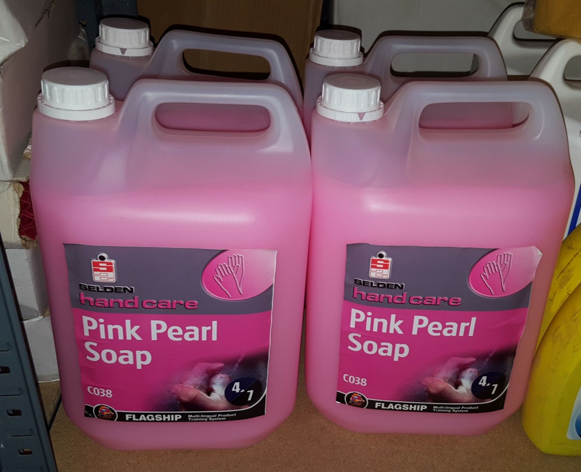 4 x 5 Litre Bottles of Seldon Pink Pearl Handcare Liquid Soap