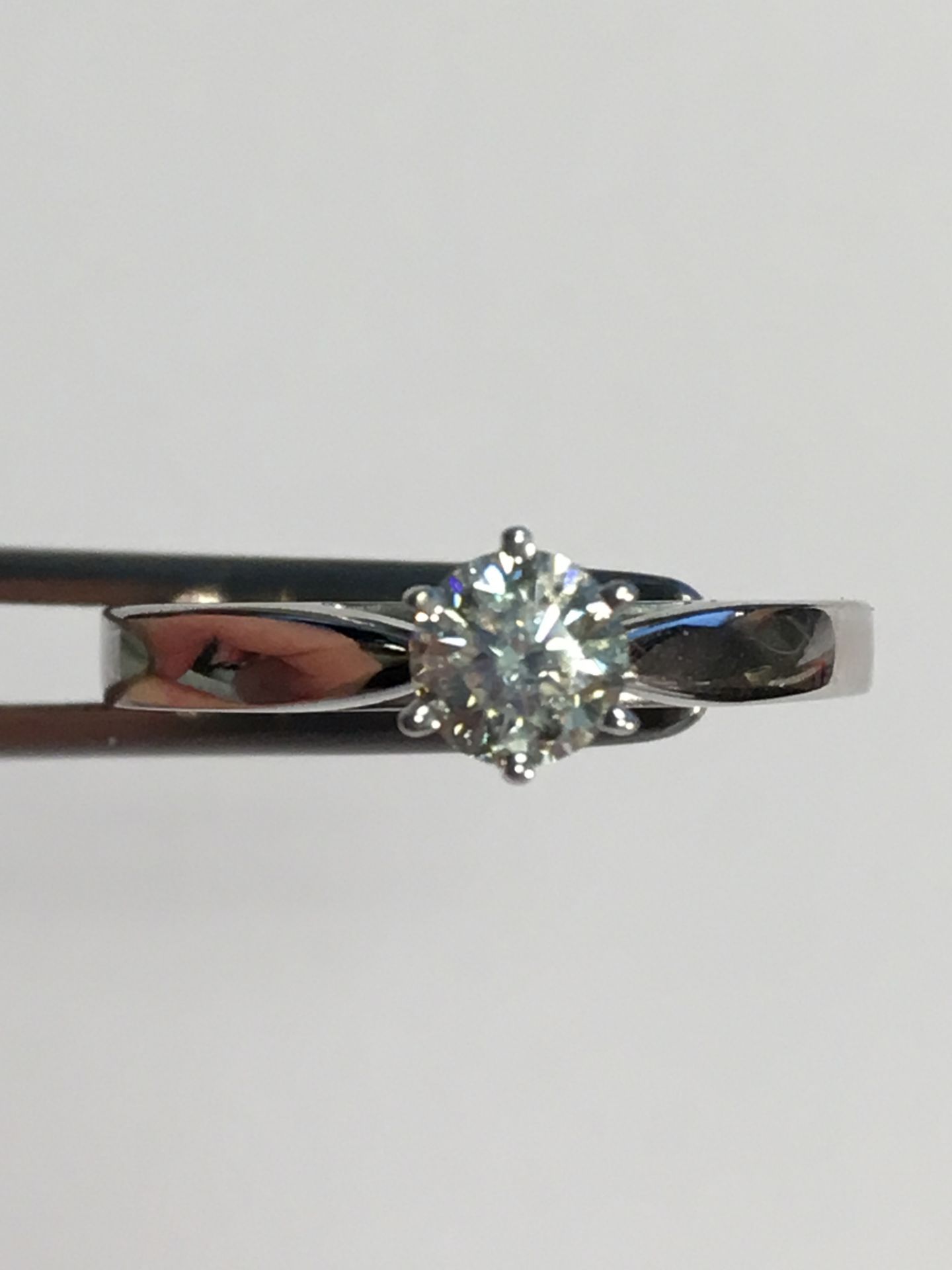 14K White Gold Solitaire 0.4Ct Diamond Ring